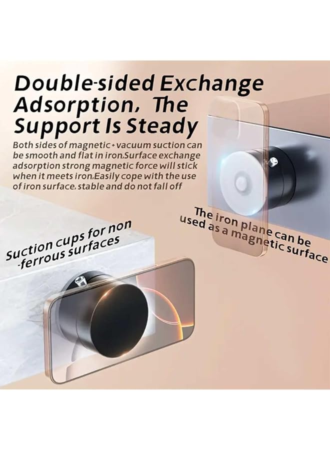 أوزيغالور حامل هاتف مغناطيسي قابل للطي للسيارة، حامل هاتف مغناطيسي دوار 360 درجة للمطبخ (أسود) - Image 5