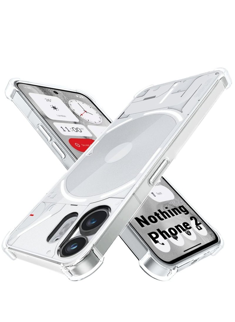 إيف لا شيء هاتف 2 حافظة خلفية شفافة مقاومة للصدمات لحماية 360 درجة | سيليكون فائق النعومة | تصميم مقاوم للصدمات | حالة الغطاء الخلفي للهاتف لا شيء - Image 1