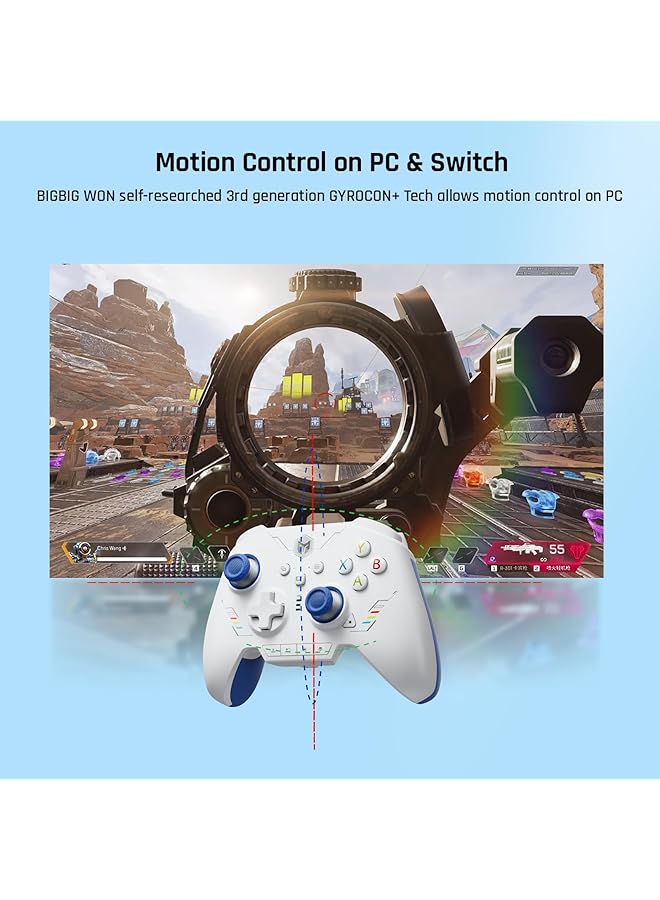 KASTWAVE Pc Controllers Rainbow 2 Se Wireless Controllers Motion Control Hall Effect Trigger 12 Bit Adc 3 Sets Of Joysticks 4 Way&8 Way D Pad Pc App Controller For Switch/Pc/Android/Ios  - Image 3