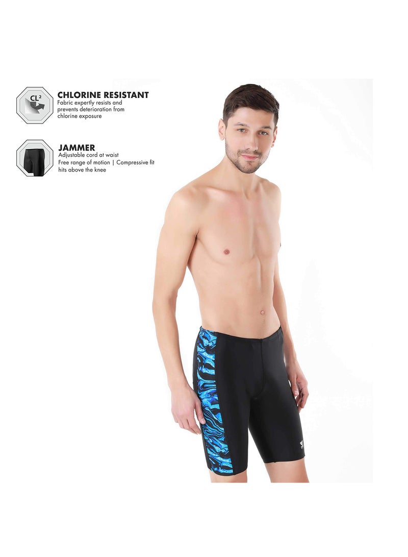TYR Alliance Splice Swimming Jammer for Men(Black/Blue,3XL) - Image 5