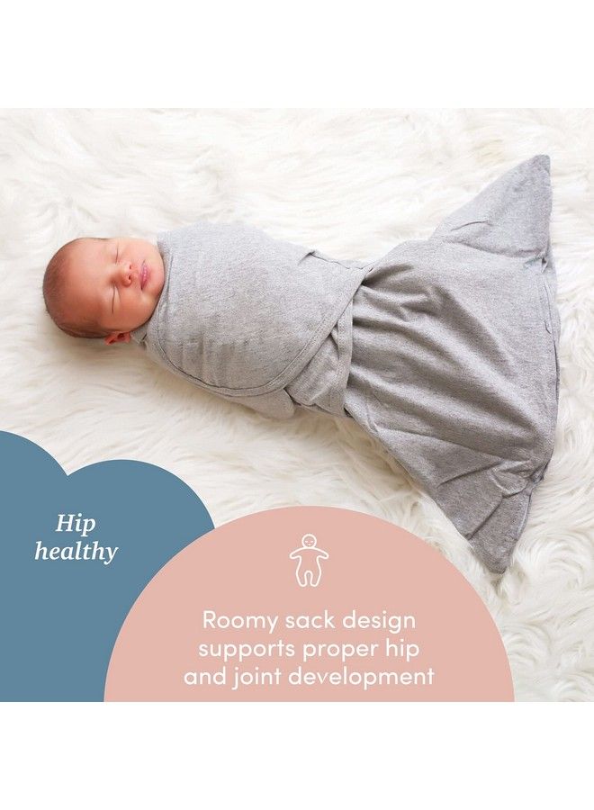 SleepingBaby Zippy Swaddle 100% Cotton Baby Swaddle Blankets Sleep Sacks With Convenient Bottom Zipper Heather Grey Medium/Large 2 Pack - Image 5