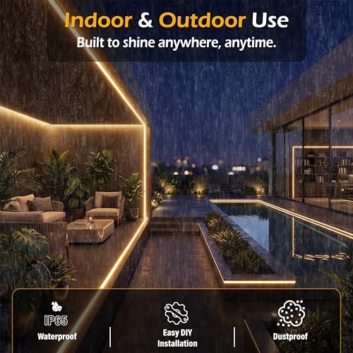 Forus 5 Meter LED Neon Strip Light, 10mm Warm White Waterproof Flexible 5M COB Neon Rope Light, Cuttable LED Strip for Indoor Outdoor Wall Decor, Home, Shop, Party & Festival Lighting 1-Yr Warranty - Image 5