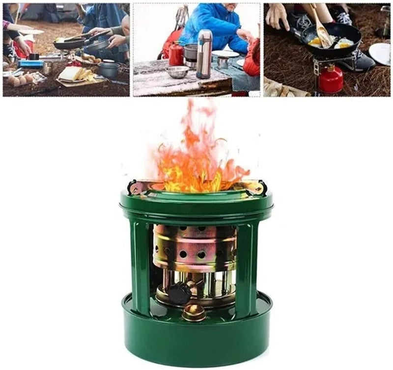 cheekyglo Portable Kerosene Burner, Mini 8 Wicks Stove Compact Camping Safety Kitchenware Kerosene Picnic Stoves Multipurpose Cooking Tools for Outdoor,Hiking,Round - Image 2