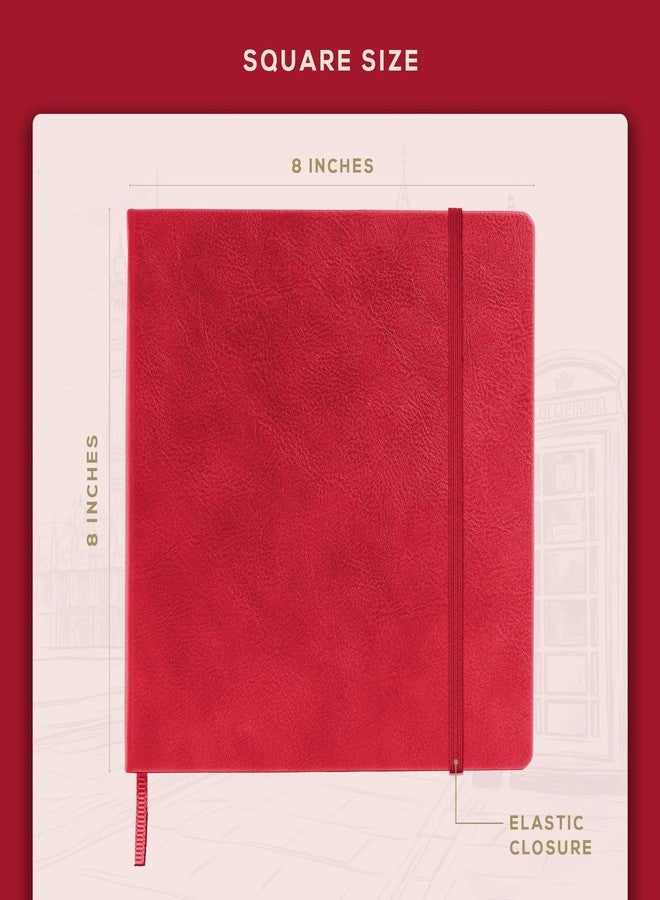 Beechmore Books Square Mixed Media Sketchbook - 8"x8" Professional Art Journal, 160 GSM / 98 lb Ivory Paper, Perforated Pages, Vegan Leather Hardcover, Lay-Flat Design for Drawing & Doodling - Image 3