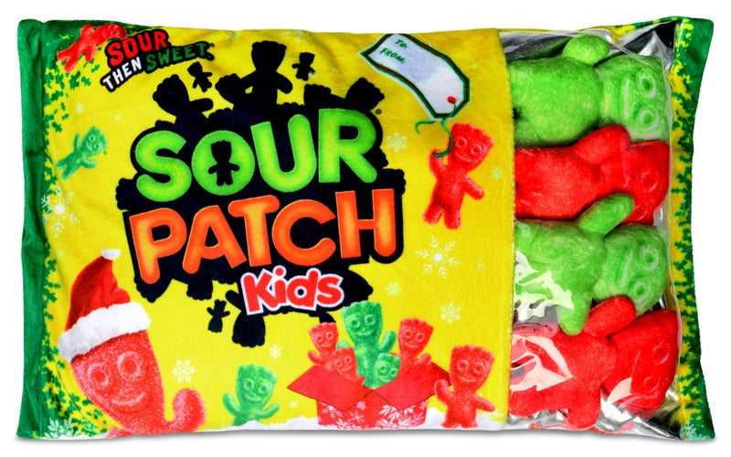 iscream iscream Sour Patch Kids Christmas Package 18 x 12 Pillow Set with Mini SPK Candy Pillows