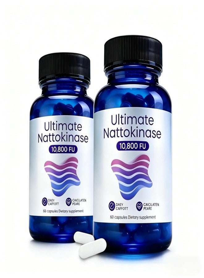 Ultimate Nattokinase Supplement with 10,800 FU，Ultimate Nattokinase Supplement Organic,Odorless Fermented Soy Enzyme, Vegan, Gluten Free, Easy Daily Routine, 60 Capsules-1PCS - Image 1