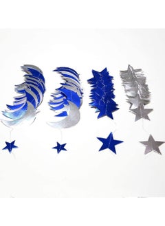 VUCATIN Blue Silver Stars and Moon Garlands Kit Twinkle Little Star Garand Eid Decoration Home Happy Ramadan Party Decor Hanging Streamer Wedding Backdrop Banner Ramadan Party Supplies  - Image 4