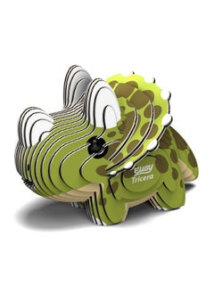 EUGY Eugy Triceratops Dinosaur 3D Puzzle, 25 Piece Eco-Friendly Educational Toy Puzzles for Boys, Girls & Kids Ages 6+  - Image 1