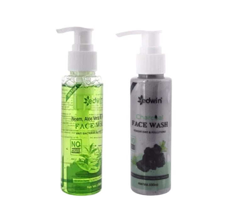 Edwin Neem  Charcoal Face Wash  Skin Refreshing Facewash 100ml   Visibly Glowing Skin  Oily Skin  Bright Clear Skin No Parabens Sulphate Silicones