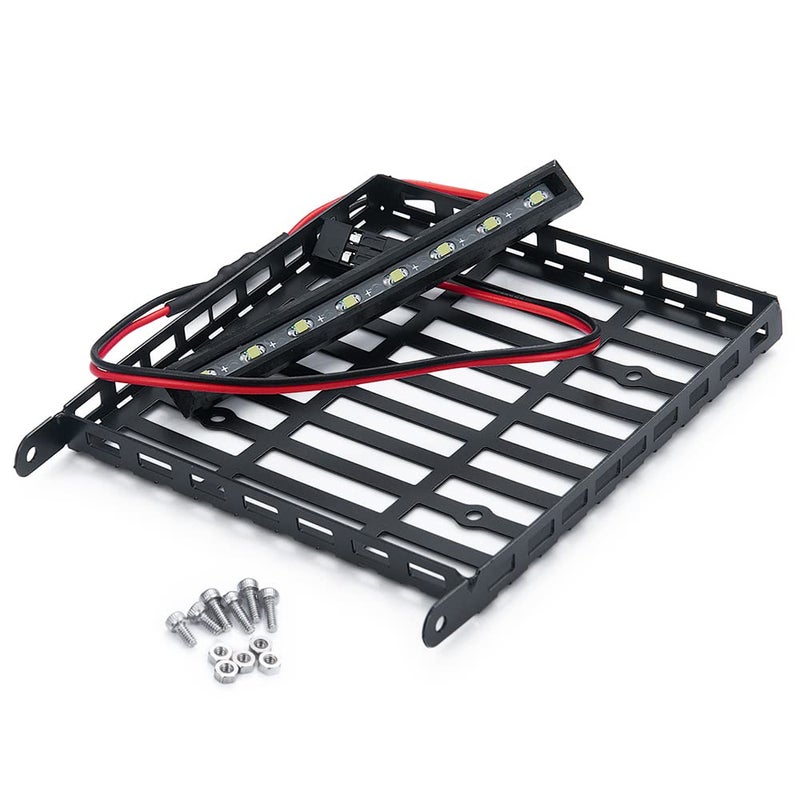RCHUBAM RC-HUB METAL RACK RACK حامل أمتعة مع شريط ضوء LED لـ 1/24 محوري SCX24 AXI00005 RC CRAWLER CAR - Image 2