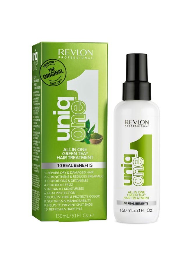 UNIQ ONE - UniqOne Hair Treatment, Moisturizing Leave-In Product, Repair For Dry and Damaged Hair, Promotes Healthy Hair, Green Tea Fragrance, 5.1 Fl Oz (Pack of 1) - Image 1