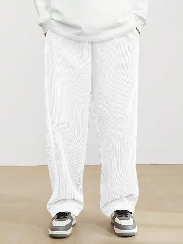 SMOWKLY Men's Premium Cotton Blend Relaxed Fit Stretchable & Comfortable Sweatpant Trouser | Flexible Elastic Waist with Drawstring Lower for man |Pant for Causal & Formal Wear |Gym Joggers White - Image 2