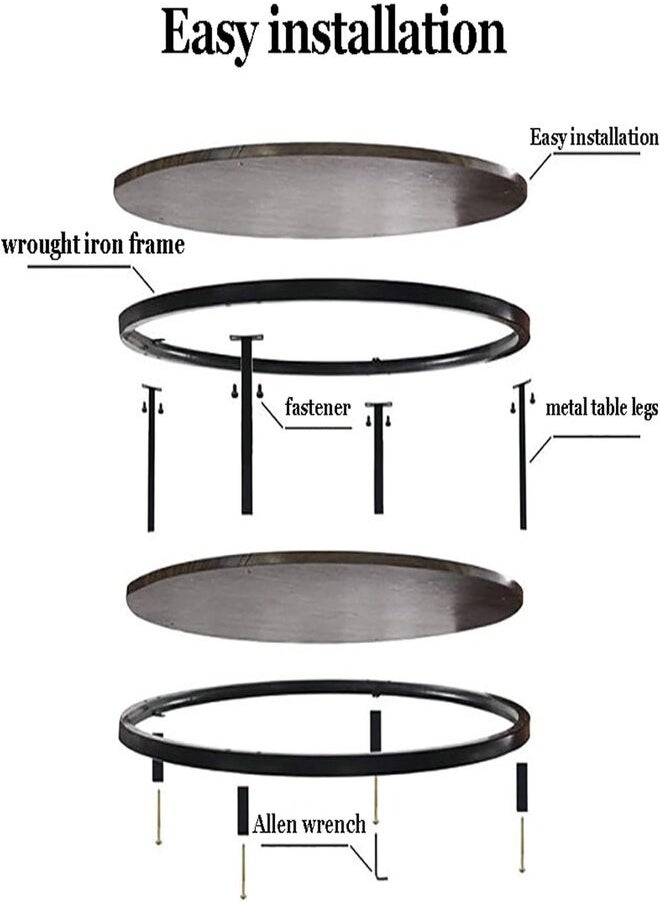 AGD A round wooden coffee table with a storage shelf suitable for the living room and bedroom in a simple, modern style  - Image 4