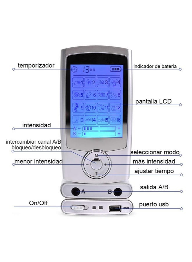 general TENS EMS Unit Muscle Stimulator for Pain Relief Therapy, Electric 36 Modes Dual Channel TENS Machine Pulse Massager with 8 Pcs Electrode Pads/Continuous Stable Mode/Memory Function - Image 3