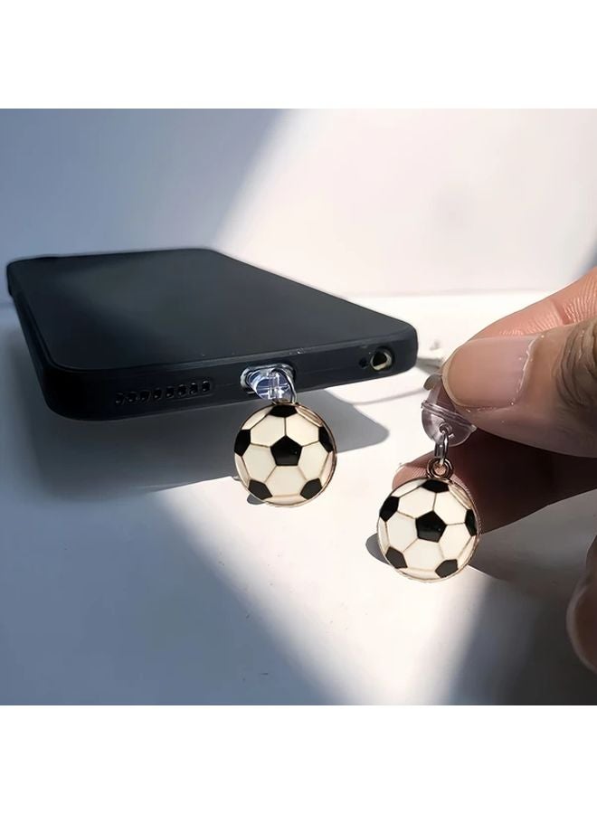Large Soccer Ball Badge Phone Dust Plug Multipurpose Anti Dust Cover For Type C Charging Ports Ideal Gift - Image 4