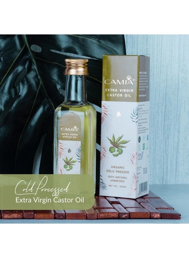 CAMIA Premium Cold Pressed Organic Castor Oil For Skin, Hair & Eyebrows | Rich in Vit E & free fatty acids | Hydrates & Nourishes skin | Promotes Hair Growth, Strengthens strands | 250 ML Glass Bottle - Image 2