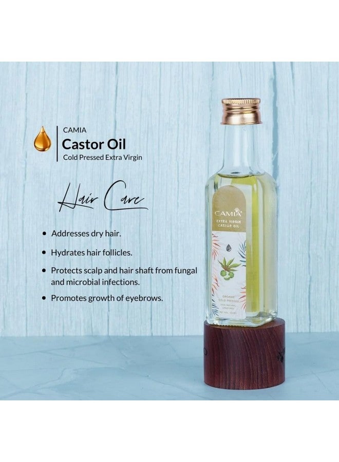 CAMIA Premium Cold Pressed Organic Castor Oil For Skin, Hair & Eyebrows | Rich in Vit E & free fatty acids | Hydrates & Nourishes skin | Promotes Hair Growth, Strengthens strands | 250 ML Glass Bottle - Image 3