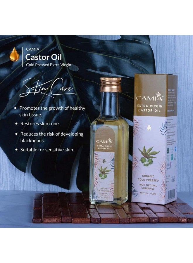 CAMIA Premium Cold Pressed Organic Castor Oil For Skin, Hair & Eyebrows | Rich in Vit E & free fatty acids | Hydrates & Nourishes skin | Promotes Hair Growth, Strengthens strands | 250 ML Glass Bottle - Image 4
