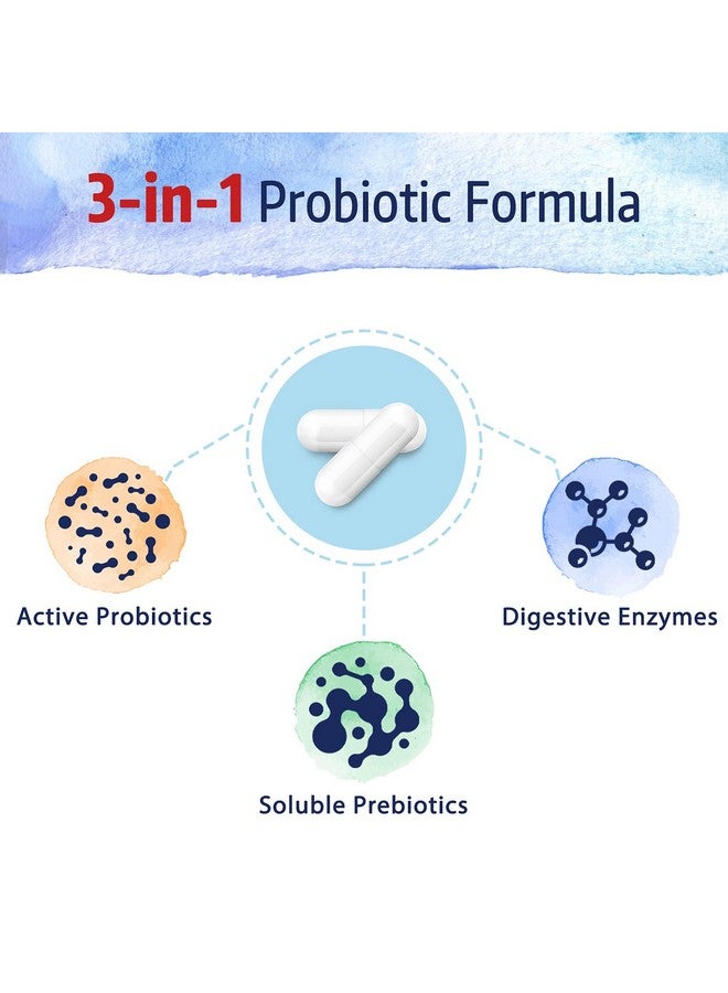 Bonawell Probiotics 120 Billion Cfu 32 Strains With Prebiotics Digestive Enzymes For Gut Health 3In1 Daily Probiotic Shelfstable Delayedrelease 30 Veggie Caps - Image 5
