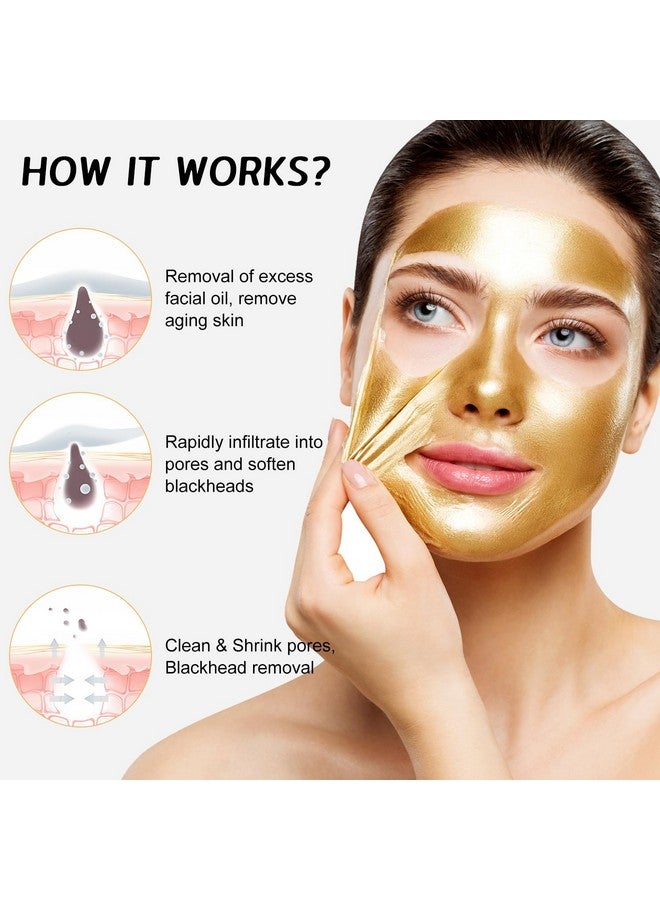 Rednow Gold Foil Peeloff Maskgold Peel Off Face Mask Antiwrinkle98.4% Golden Peel Off Maskantiaging Gold Face Mask For Moisturizingremoves Blackheadsreduces Fine Linescleans Pores(2Pcs) - Image 4