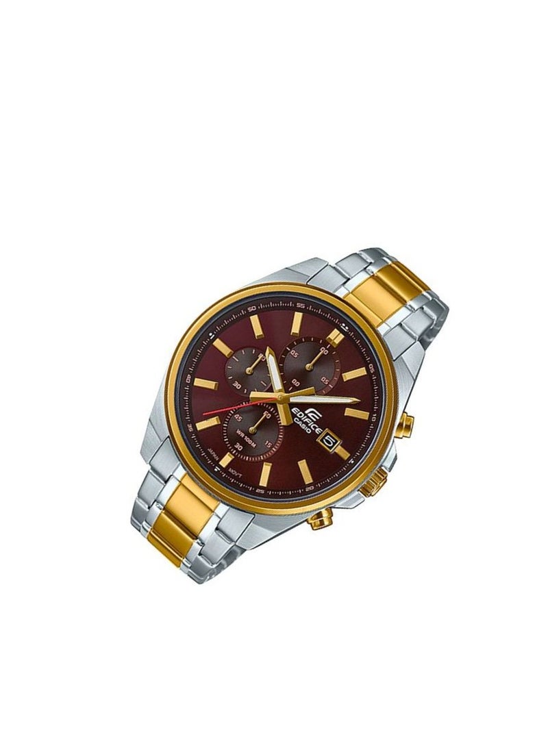 CASIO EDIFICE MEN'S CHRONOGRAPH STAINLESS STEEL BAND BROWN DIAL WATCH EFV-610SG-5AVUDF - Image 2