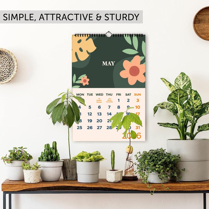 AccuPrints® Wall Calendar 2026 Planner-Size (14 x 20) inch For Office Home Table New Year Hanging Kids (35.5 x 50) cm- (New Green Wall) - Image 3