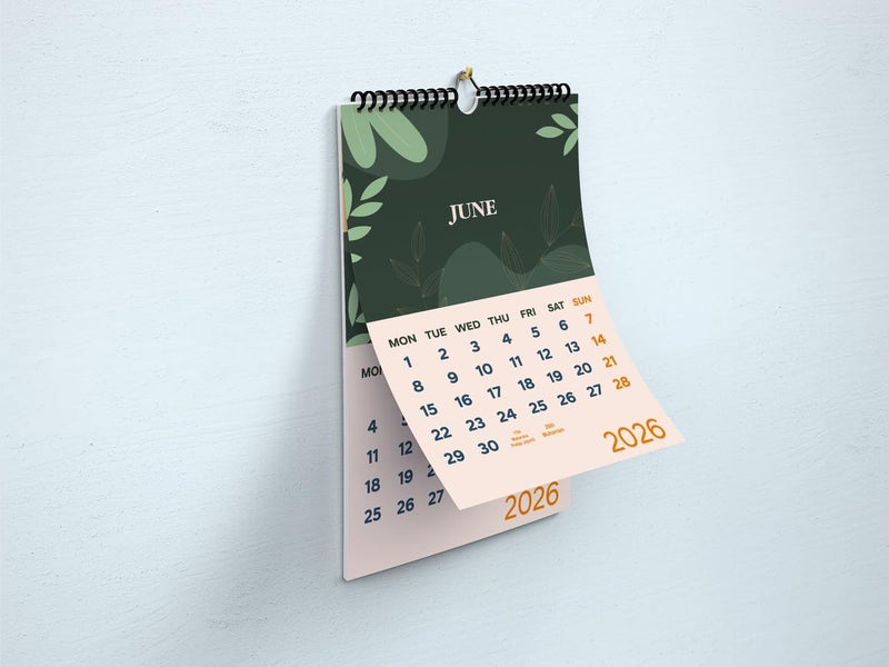 AccuPrints® Wall Calendar 2026 Planner-Size (14 x 20) inch For Office Home Table New Year Hanging Kids (35.5 x 50) cm- (New Green Wall) - Image 5