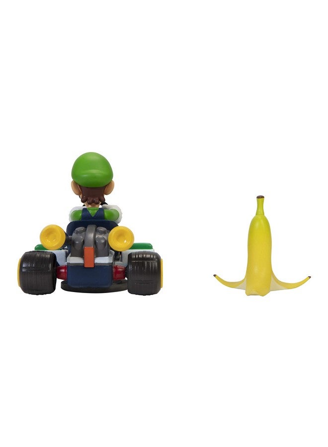 Super Mario سيارة سباق لويجي من ماريو كارت سوبر ماريو مع دوران 360، تعمل بالزنبرك! تتضمن شخصية لويجي بحجم 2.5 إنش - Image 5