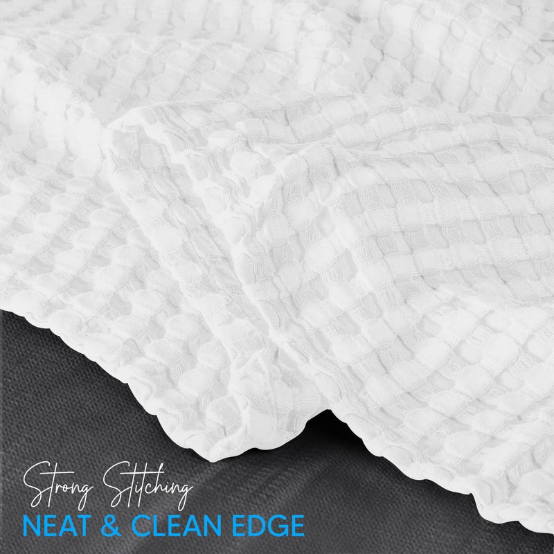 Utopia Bedding White 100% Cotton Waffle Blanket 300 GSM [Queen - 90x90 Inch] Soft Lightweight Breathable Bed Blanket for All Season - Image 3