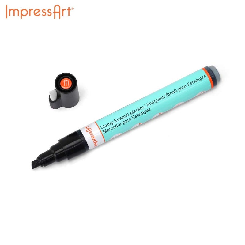ImpressArt إمبريس آرت - قلم طلاء معدني لتخريم المعادن ونقش المجوهرات DIY حبر أكريليك (أسود) - Image 2