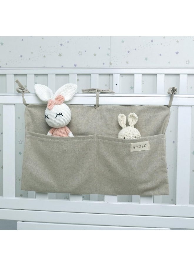 SUGEE sugee Baby Bedside Hanging Storage Bag,Hanging Diaper Organizer for Crib 2 Pockets Organizer for Changing Table Baby Cribs and Book  - Image 5