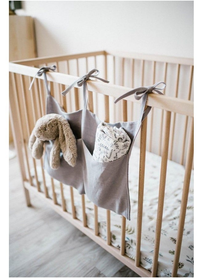 SUGEE sugee Baby Bedside Hanging Storage Bag,Hanging Diaper Organizer for Crib 2 Pockets Organizer for Changing Table Baby Cribs and Book  - Image 3