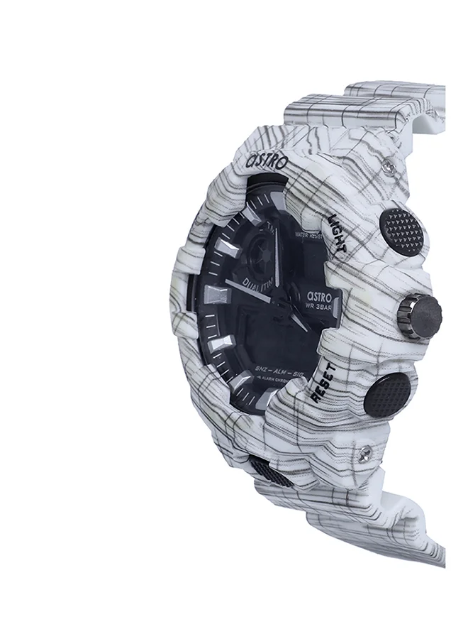 أسترو Astro Kids Quartz Movement Watch, Analog-Digital Display and Plastic Strap - A20806-PPWB, White