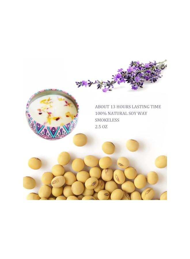 The Bros 4Pack Scented Candles,2.5oz Aromatherapy Candles for Home Scented,Natural Soy Candles with Floral Scents,Portable Small Jar Candle Set for Travel,Spa,Bath,Yoga,Home Decor Gift Candle (4, B) - Image 3