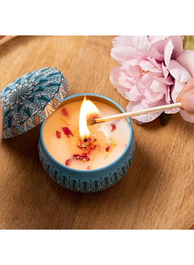 The Bros 4Pack Scented Candles,2.5oz Aromatherapy Candles for Home Scented,Natural Soy Candles with Floral Scents,Portable Small Jar Candle Set for Travel,Spa,Bath,Yoga,Home Decor Gift Candle (4, B) - Image 5