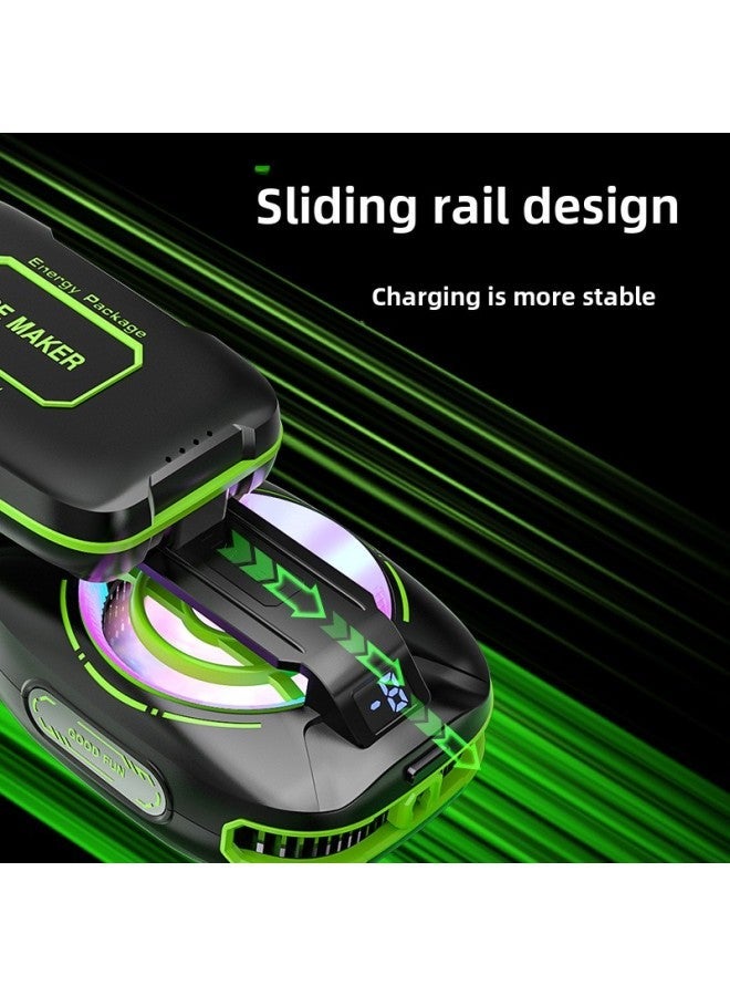 Mobile Phone Radiator Semiconductor Icing Charging Digital Display Mute Magnetic Wireless Chicken Cooling Artifact-Color:Js51a With Display┃Transparent Black - Image 5