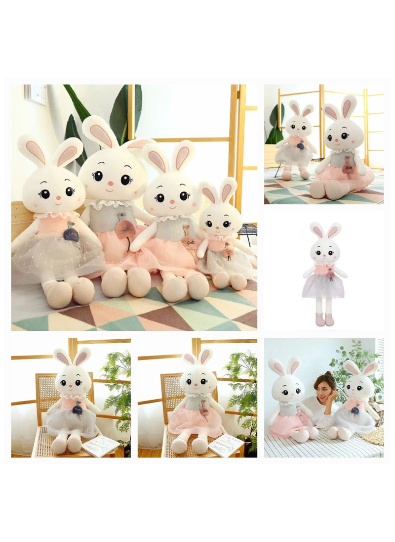 Plush Rabbit Doll in Lace Skirt Beige Green Grey 58cm 