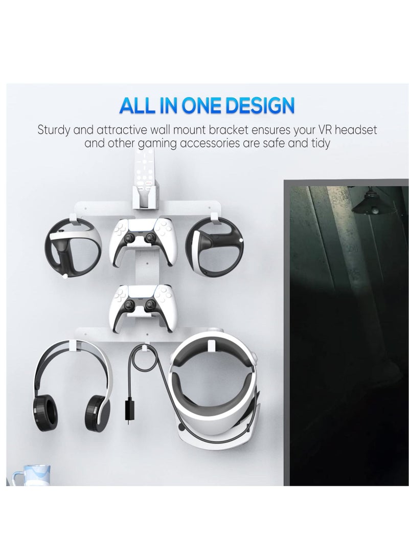 Wall Mount Storage Stand for PS VR2 Gaming Headset VR2 All-in-One Steel Wall Shelf Holder Hanger Hook for PS5 Controller and Headset Accessories Saving Space for PSVR2 Accessories - Image 4