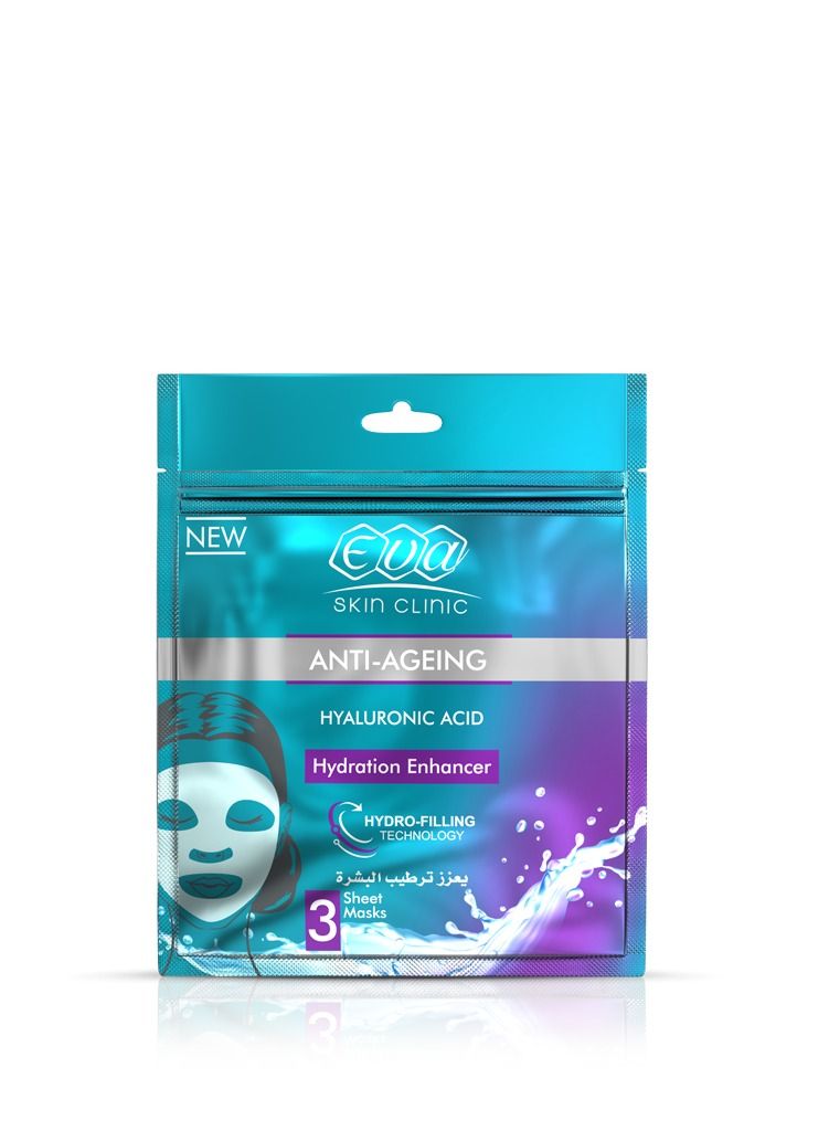 Eva AGEING HYALURONIC ACID HYDRATION ENHANCER SHEET MASK 42ML