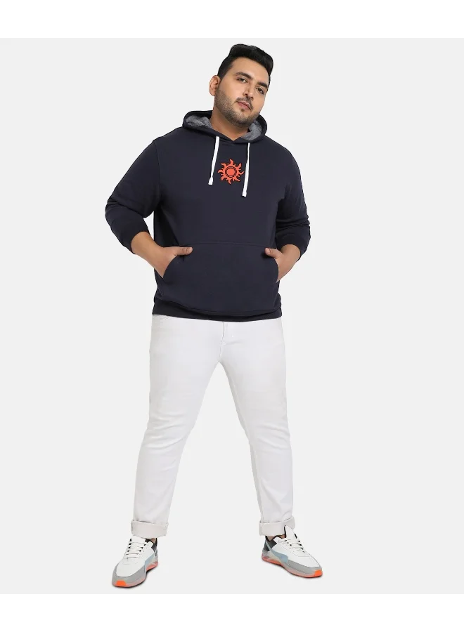 Instafab Plus Instafab Plus Men's Navy Blue Happy Connection Hoodie