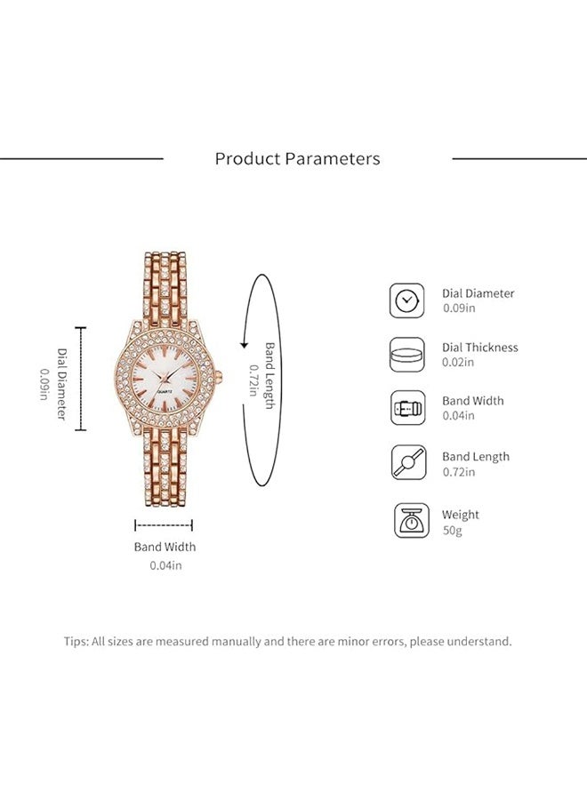 Ocean Women's Stone Studded Analog Watch with Bracelet Set, Girls Wrist Watch and Bracelets Set Gift (Gold)  - Image 3