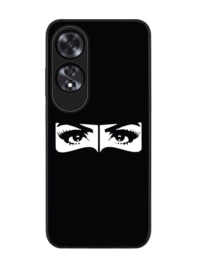 Stylizedd Rugged Black edge case for Oppo A60, Slim fit Soft Case Flexible Rubber Edges Anti Drop TPU Gel Thin Cover -  Naqabi Eyes - Image 1