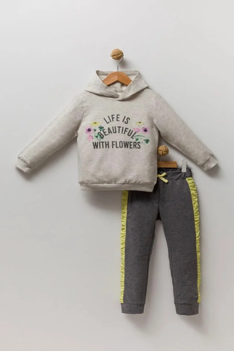 بوديوم جييم Podium Clothing Polka Dot Puffer Vest Hooded 3 Piece Stylish Tracksuit Set