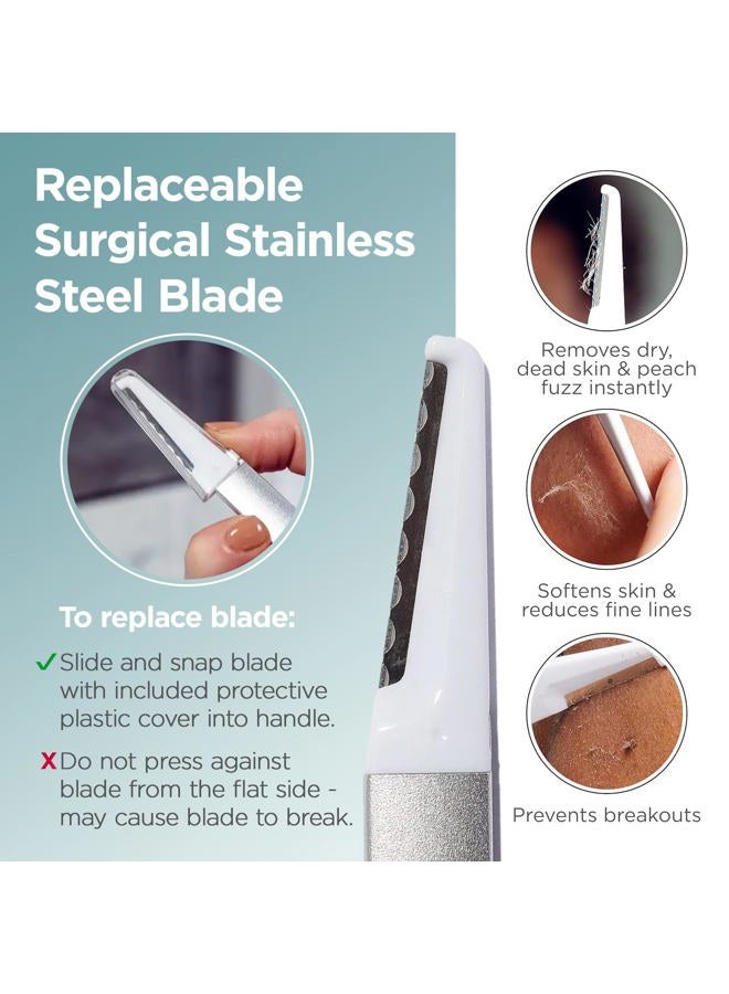 StackedSkincare Dermaplaning Kit for Face Exfoliation, Includes 3 Replaceable Blades & 3 Precision Blades, 7 Count - Image 3
