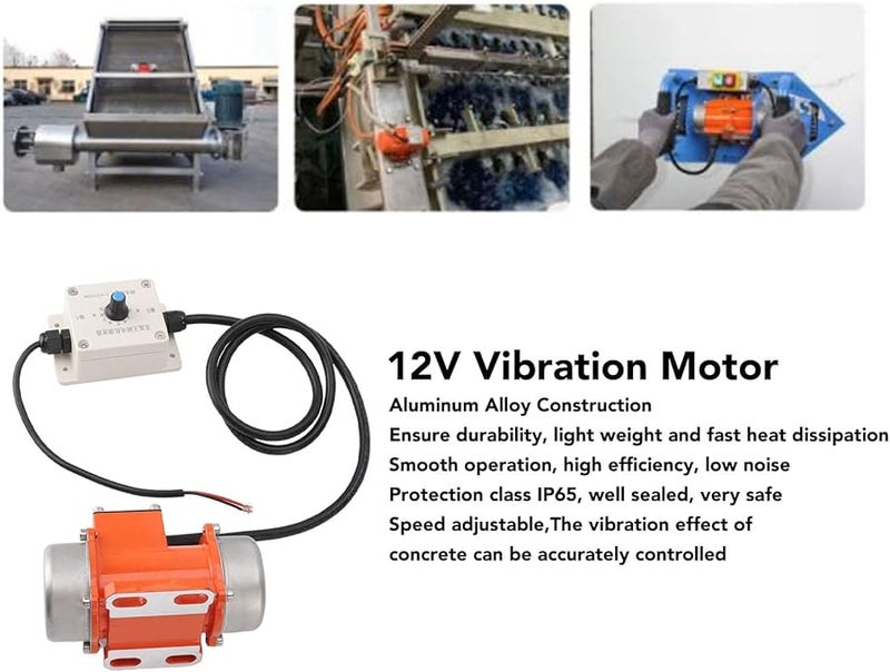 15 واط تيار مستمر محرك اهتزاز الخرسانة IP65 بدون فرشاة مع وحدة تحكم السرعة لجدول الهزاز التعدين - Image 5
