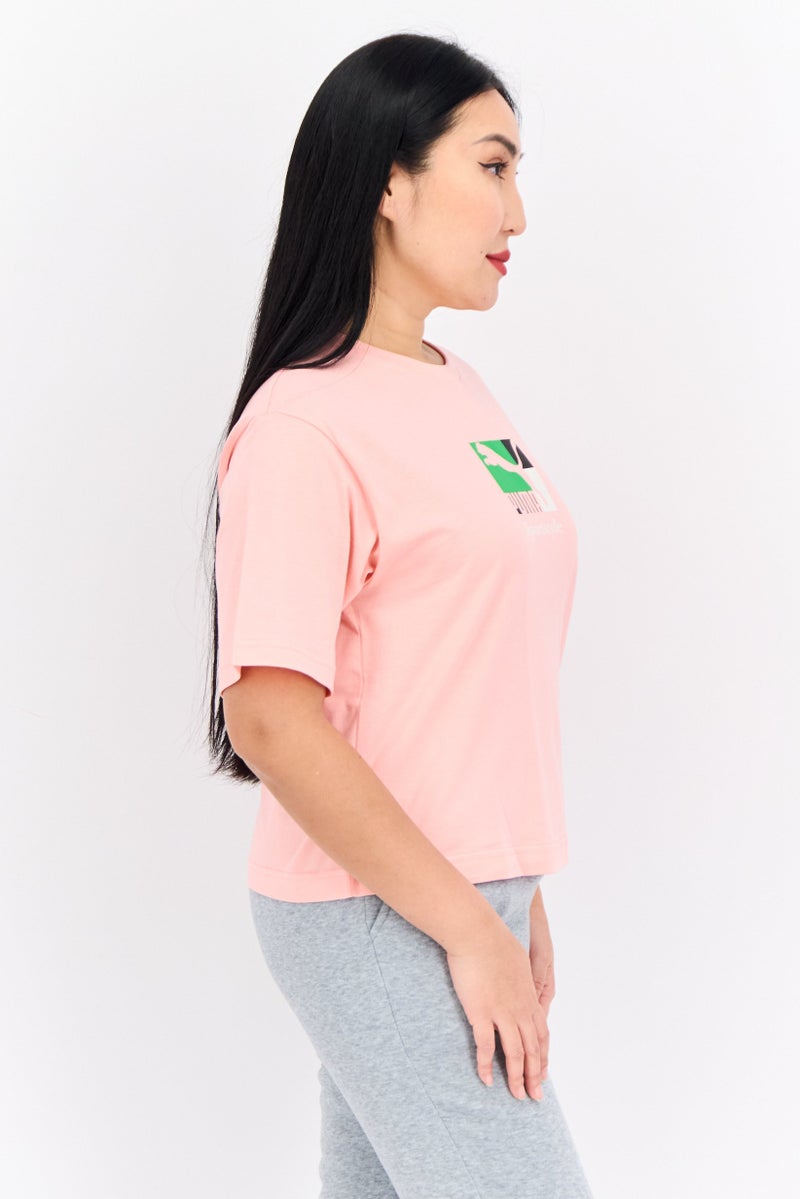 PUMA تي شيرت تدريب قصير الأكمام للنساء، وردي - Image 2
