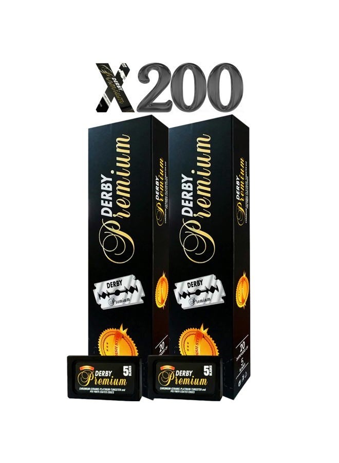 Derby Premium Double Edge Razor Blades, 200 Count - Image 1