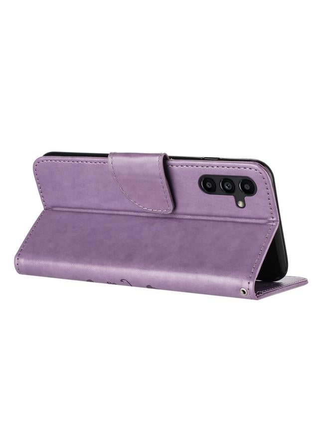 اس-توب جراب لهاتف Samsung Galaxy A56 5G بنمط زهرة الفراشة من الجلد القابل للطي - Image 5