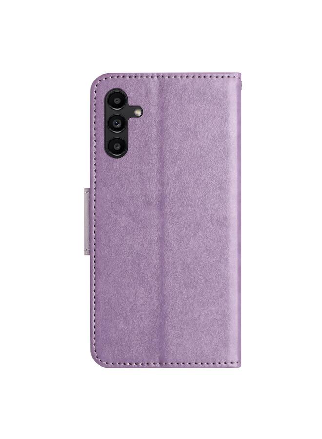 اس-توب جراب لهاتف Samsung Galaxy A56 5G بنمط زهرة الفراشة من الجلد القابل للطي - Image 3