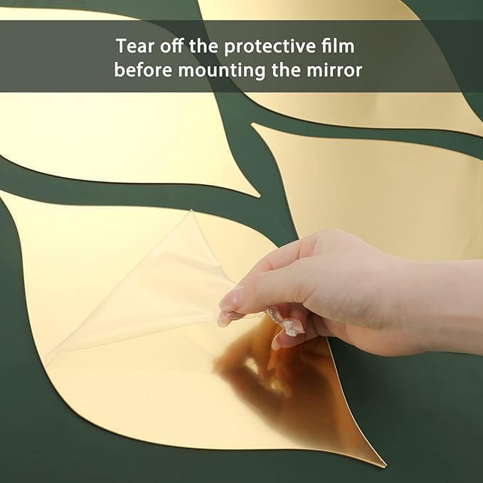 Horoof Home 10 Pack Gold Acrylic Mirror Wall Stickers - Image 3